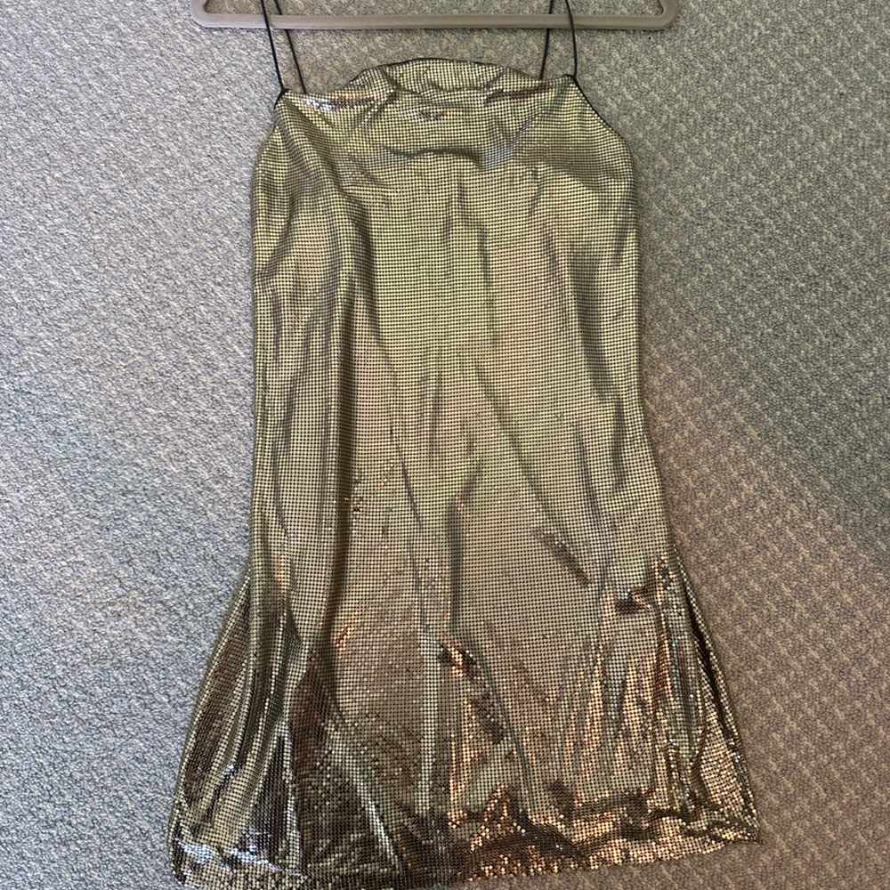 NWT Alice and Olivia Harmony Dress Silver